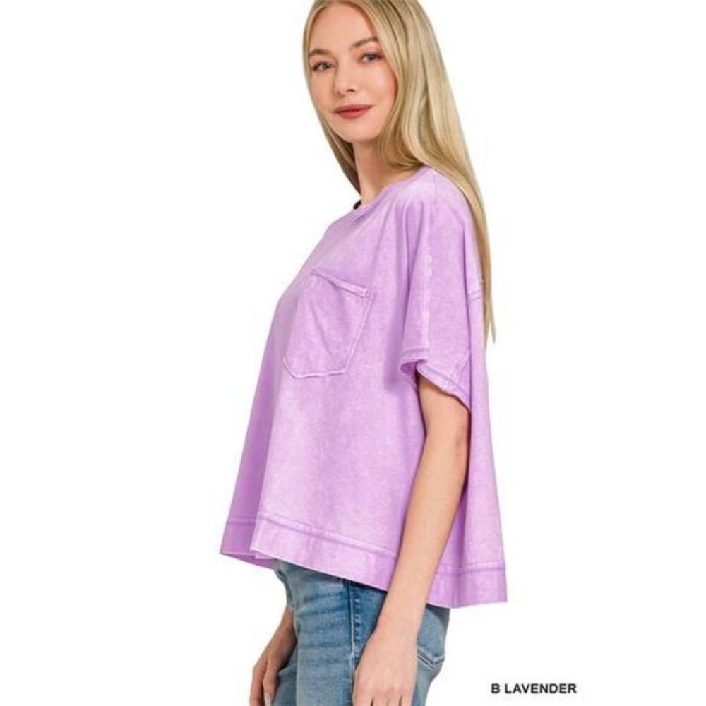 Zenana‎ Acid Washed Oversized Top & Shorts Set - Picture 2 of 12